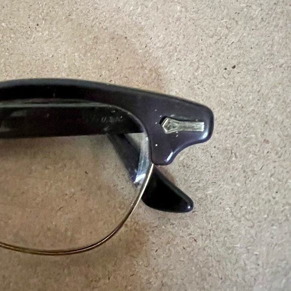 Shuron Rare Vintage Gold Chrome Brown Cat Eye Eyeglasses Frames - Picture 8 of 8